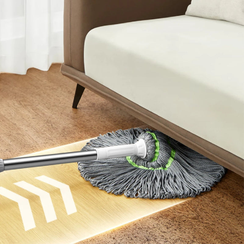 Mop Automatico Rotante 2-in-1 in Acciaio Inossidabile con Design a Torsione Senza Mani