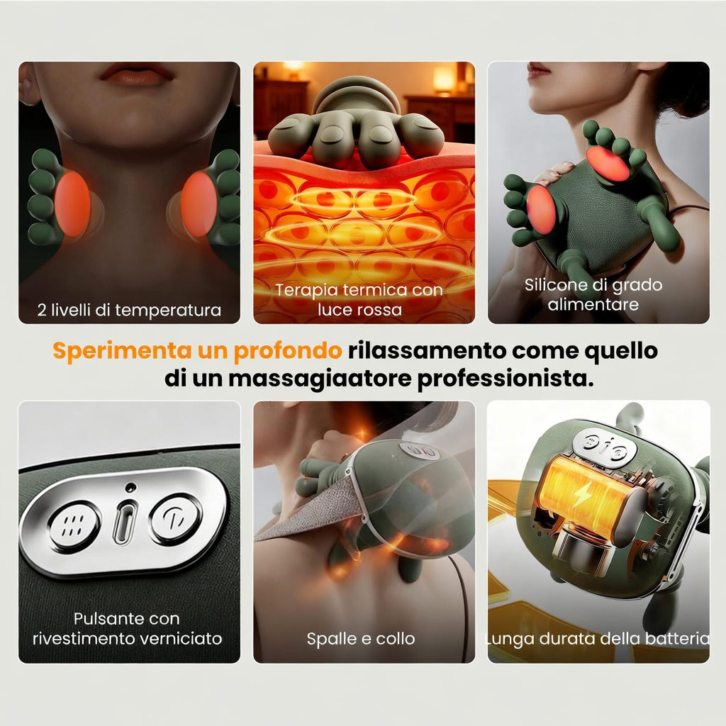Massaggiatore Collo Caldo Bionico 4D Shiatsu